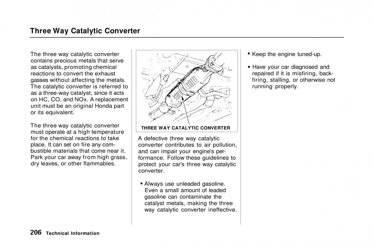 manual  Honda Civic Del Sol CR X owners manual / page 204