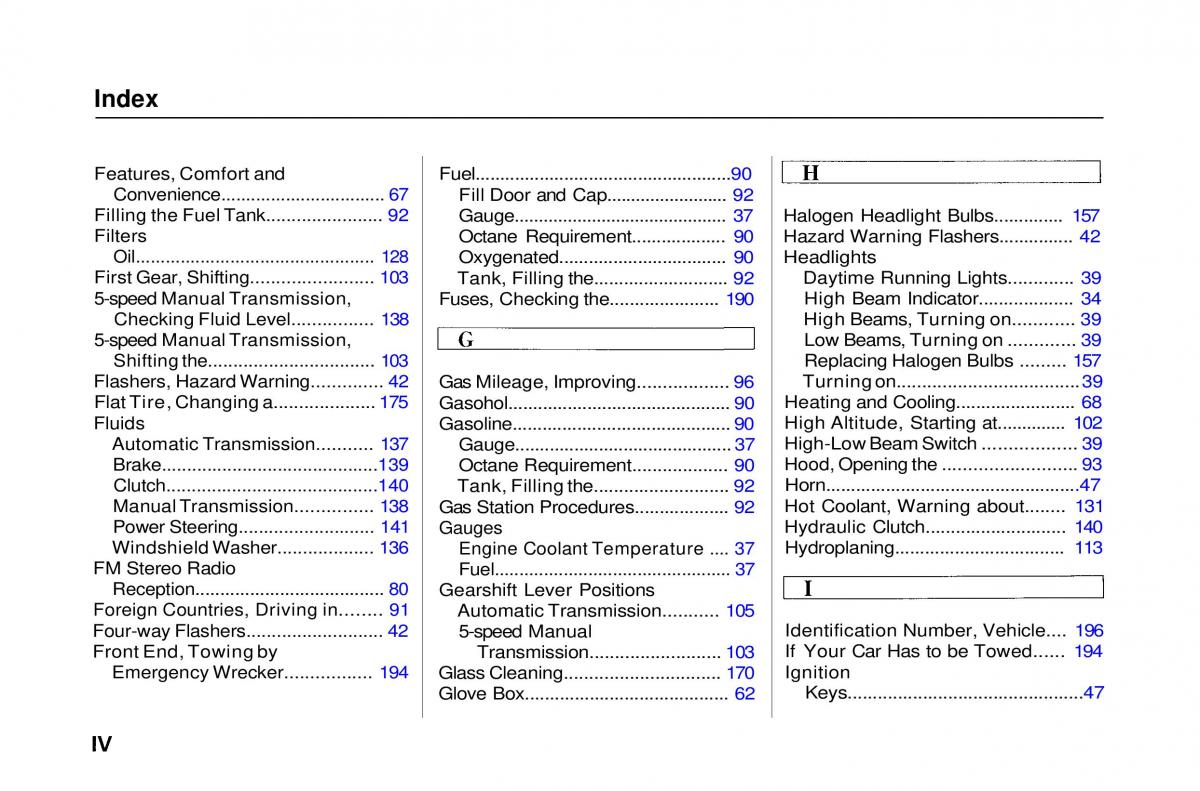 Honda Civic Del Sol CR X owners manual / page 211