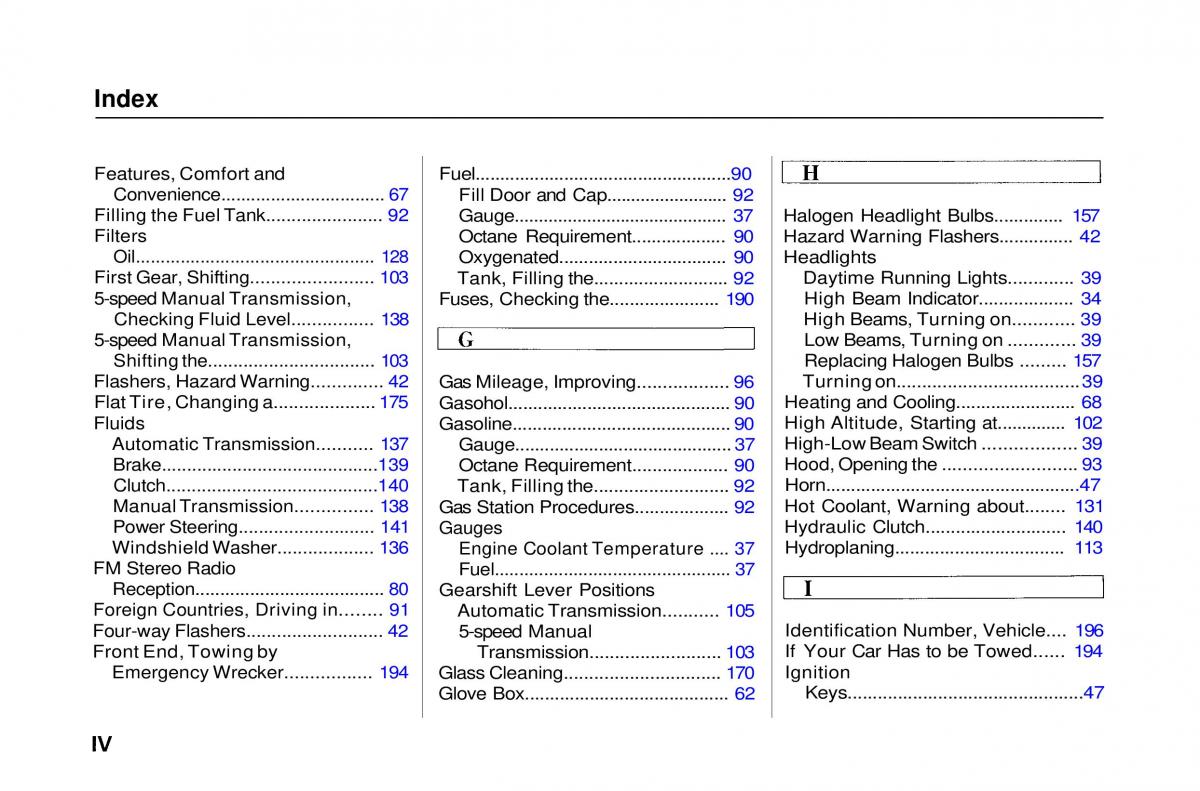 manual  Honda Civic Del Sol CR X owners manual / page 211