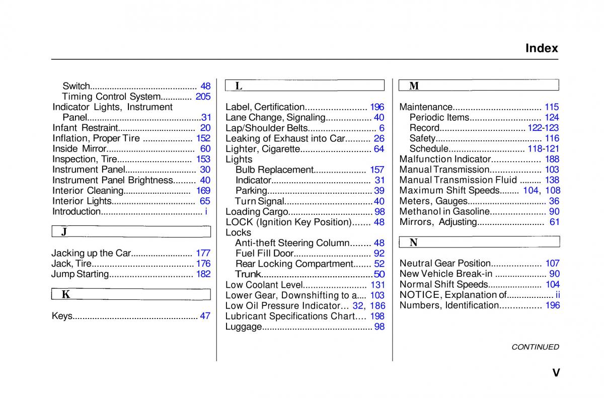 manual  Honda Civic Del Sol CR X owners manual / page 212