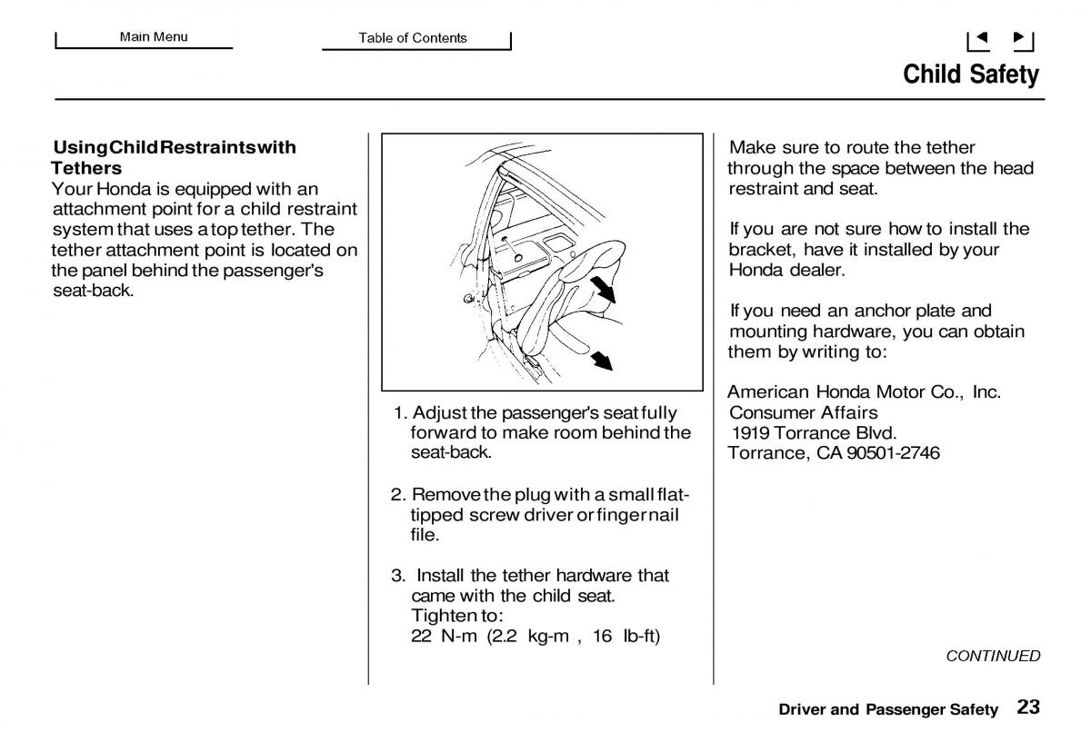 manual  Honda Civic Del Sol CR X owners manual / page 24