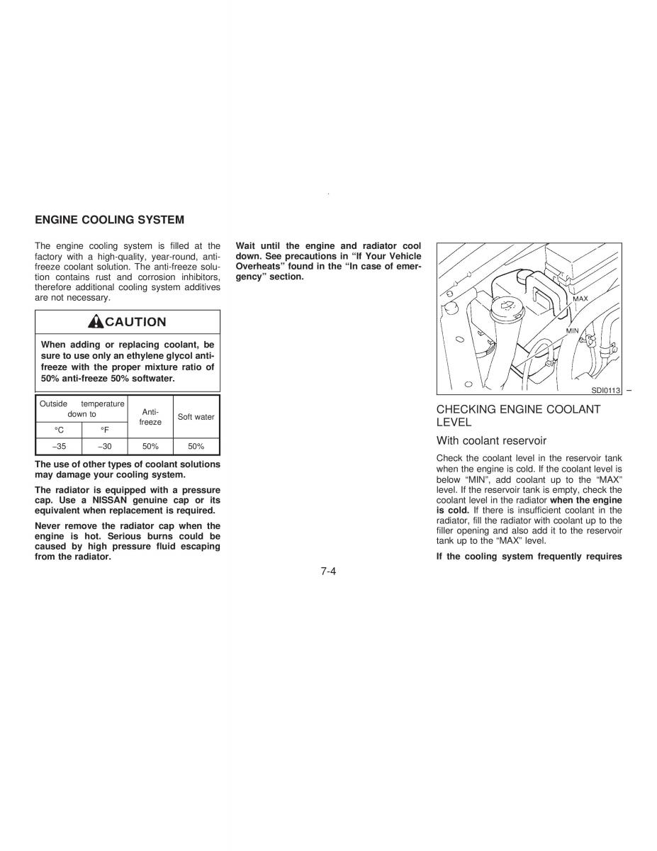 Nissan Maxima IV 4 A32 Cefiro owners manual / page 131