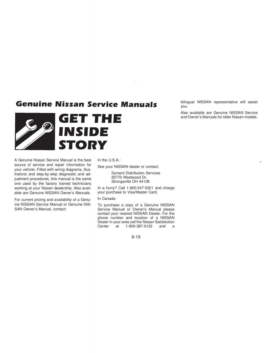 Nissan Maxima IV 4 A32 Cefiro owners manual / page 190