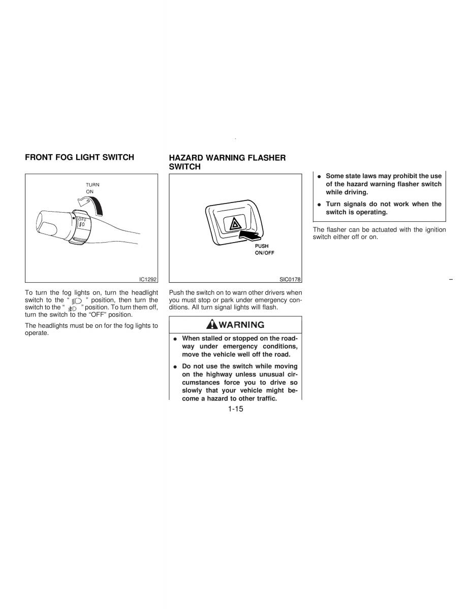 Nissan Maxima IV 4 A32 Cefiro owners manual / page 20