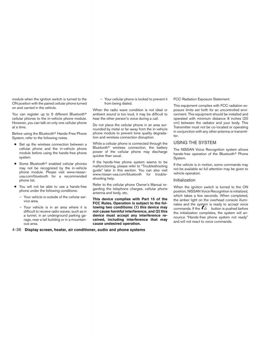 Nissan Maxima VI 6 A34 owners manual / page 174