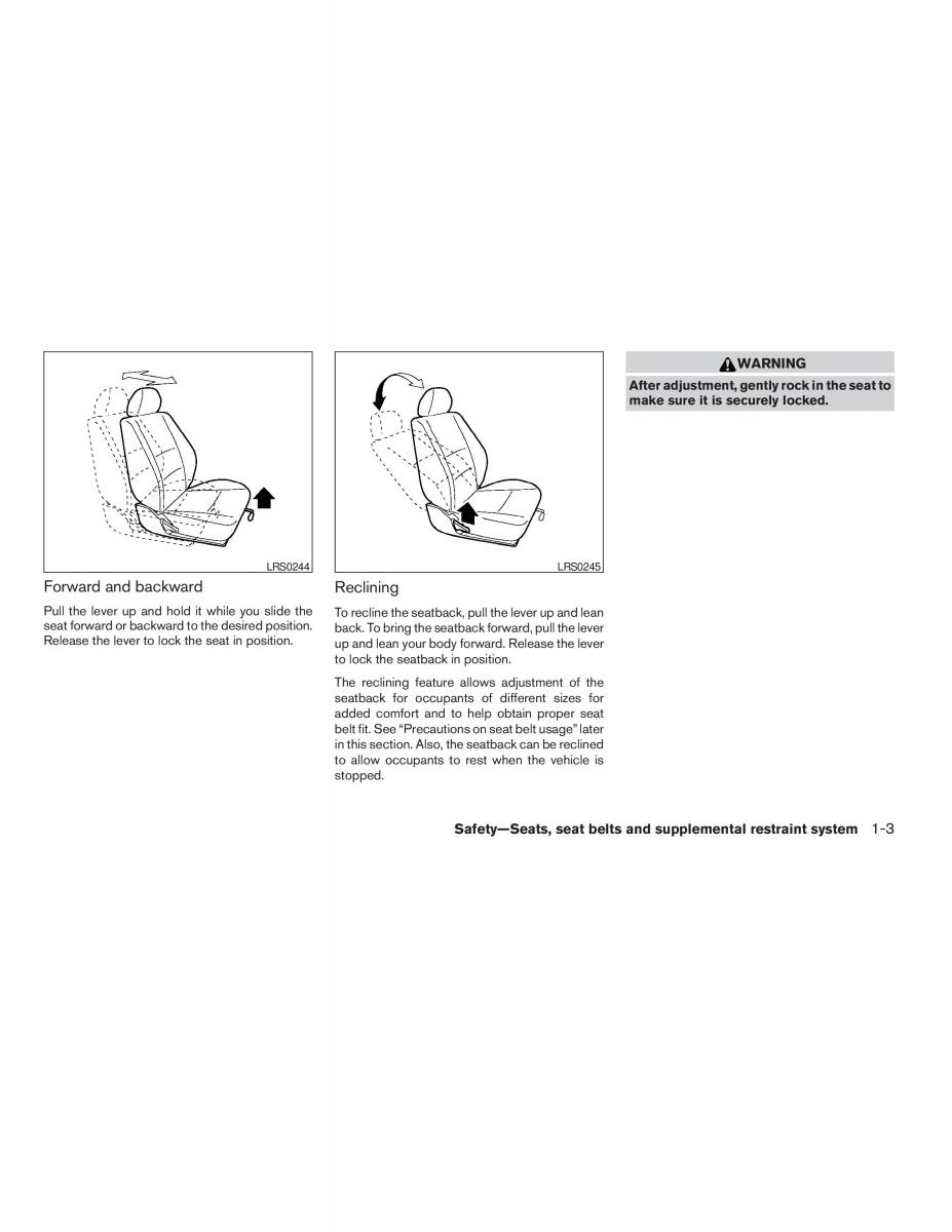 manual  Nissan Maxima VI 6 A34 owners manual / page 19