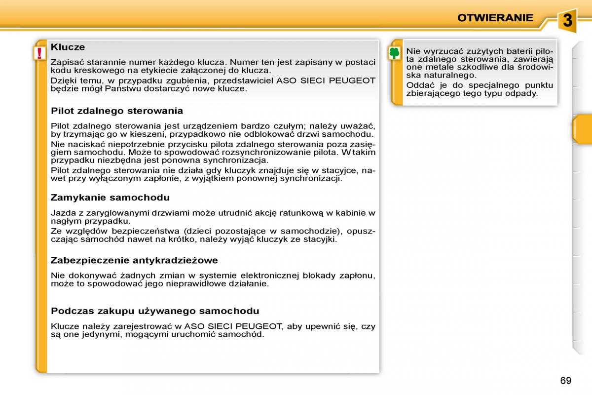 instrukcja obsługi Peugeot 207 Peugeot 207 instrukcja / page 72