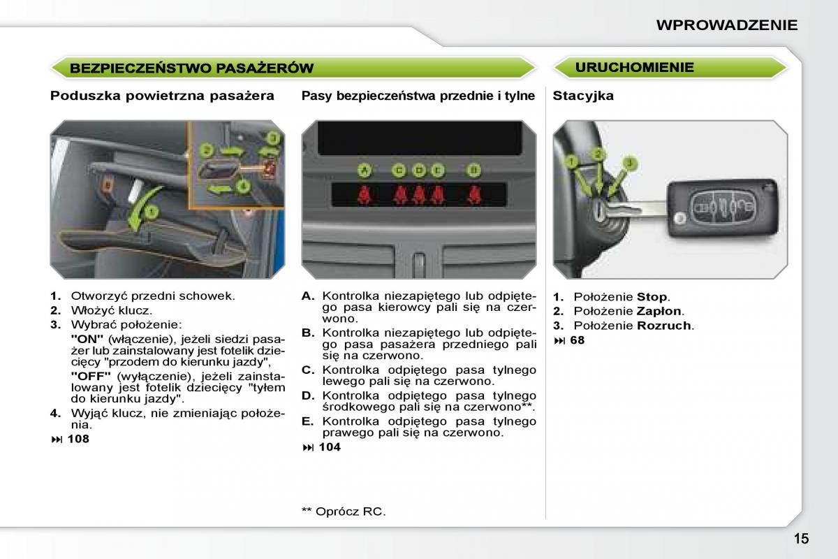 manual  Peugeot 207 instrukcja / page 12