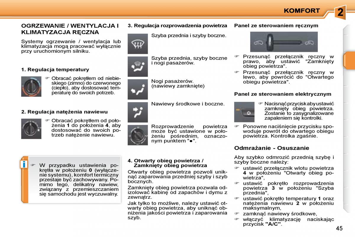 instrukcja obsługi Peugeot 207 Peugeot 207 instrukcja / page 45