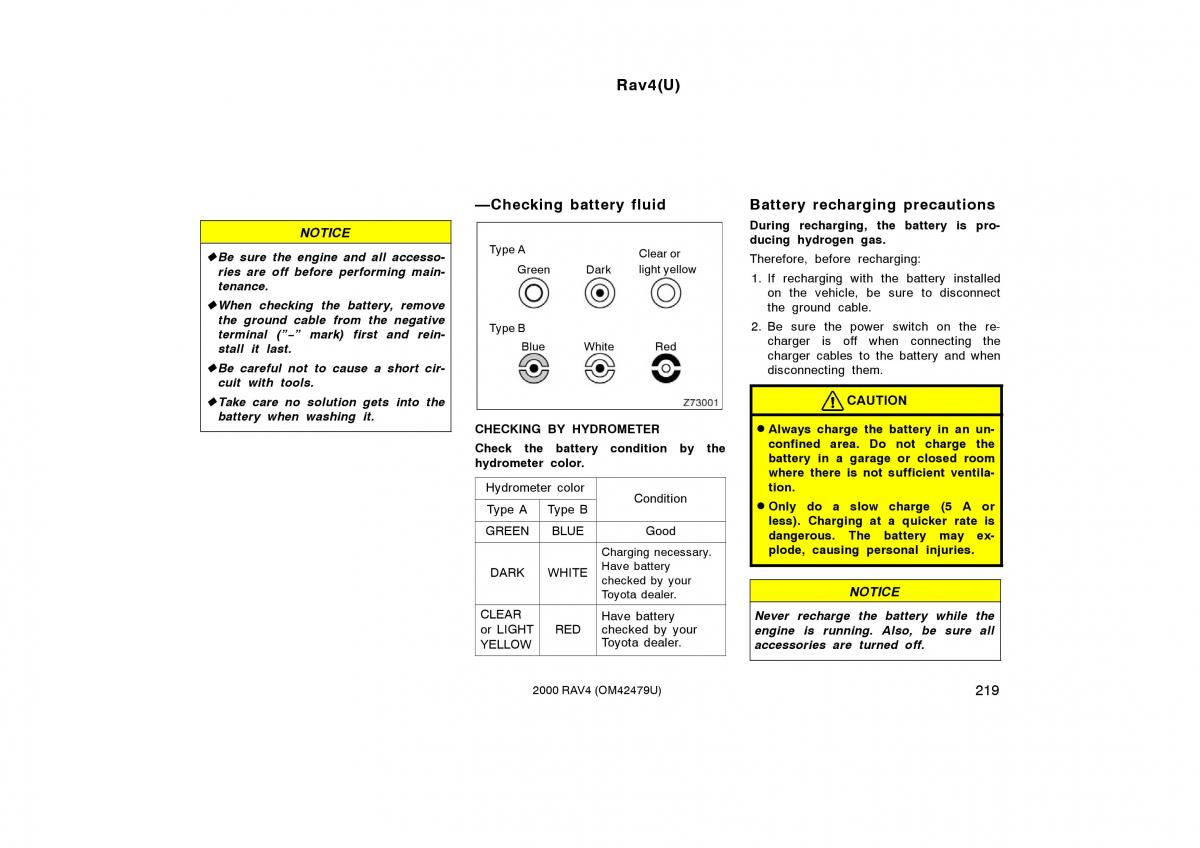 Toyota Rav4 II 2 owners manual / page 227
