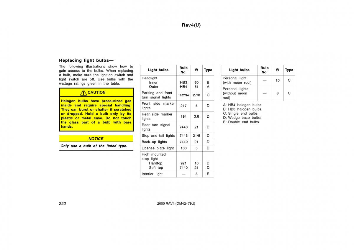 Toyota Rav4 II 2 owners manual / page 230