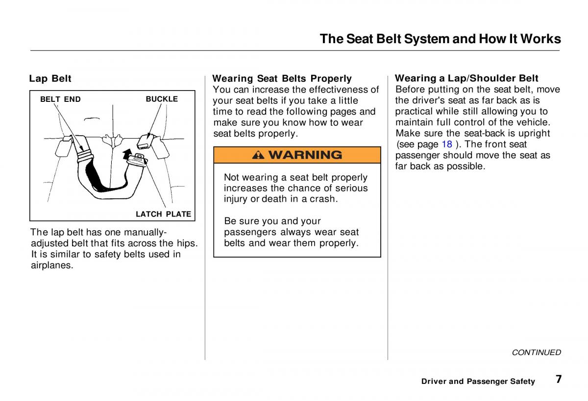 Honda CR V owners manual / page 9