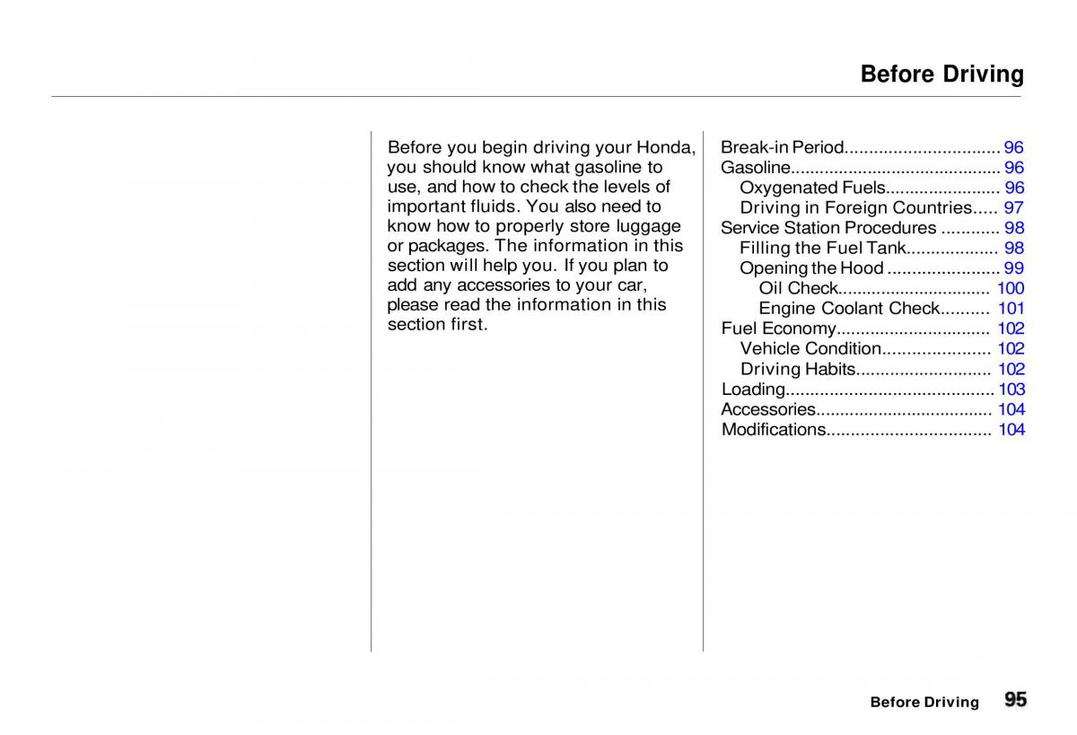 Honda CR V owners manual / page 96