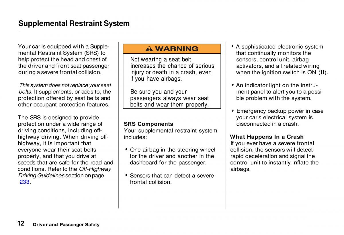 manual  Honda CR V owners manual / page 14