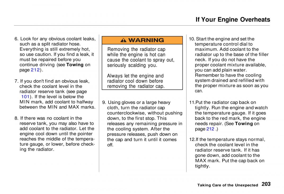 Honda CR V owners manual / page 202