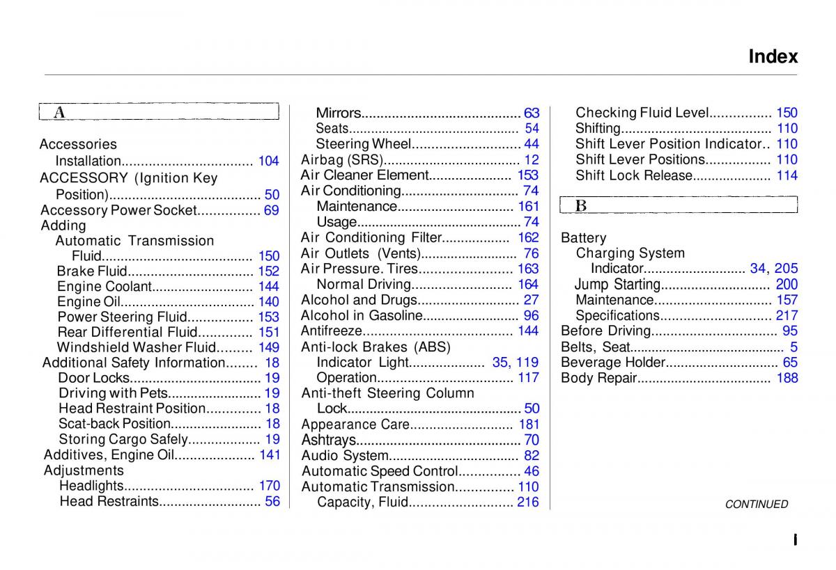 Honda CR V owners manual / page 237