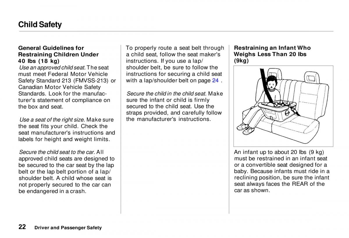 Honda CR V owners manual / page 24