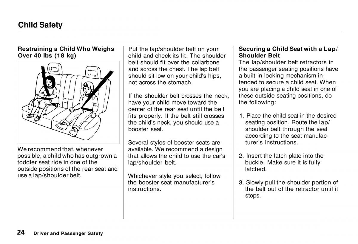 Honda CR V owners manual / page 26