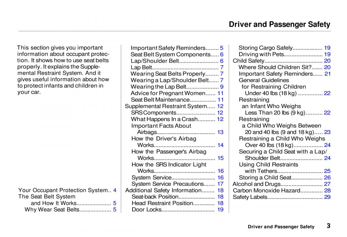 manual  Honda CR V owners manual / page 5