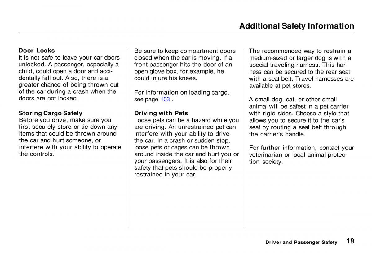Honda CR V owners manual / page 21