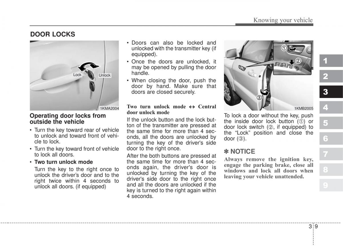 Kia Sportage II 2 owners manual / page 18