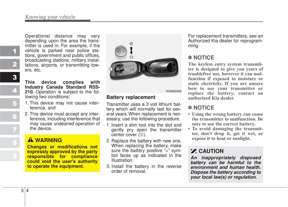 Kia Sportage II 2 owners manual / page 13