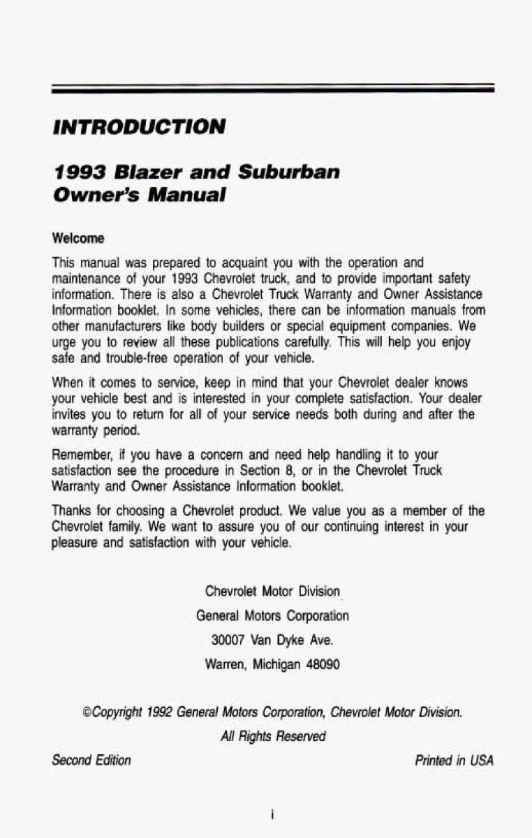 manual  Chevrolet Suburban owners manual / page 2
