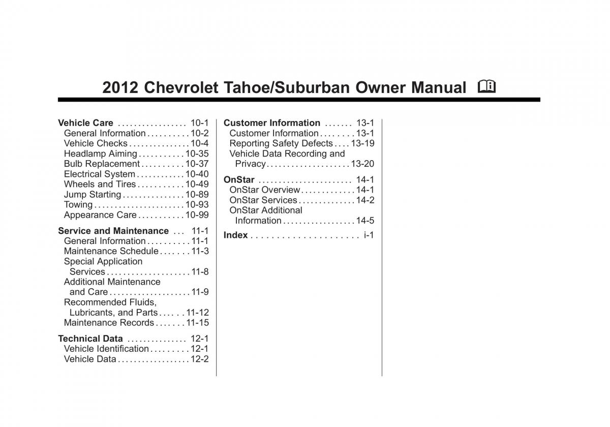 Chevrolet Suburban owners manual / page 2