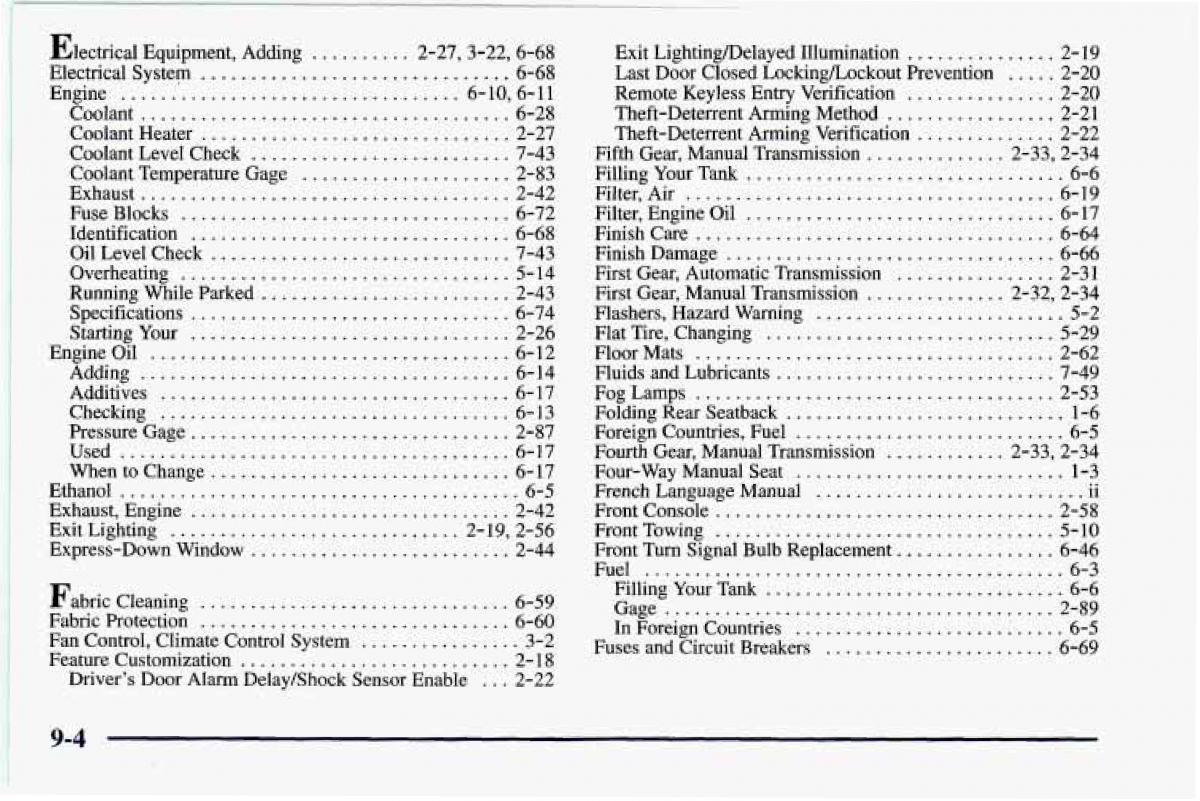 Chevrolet Camaro IV 4 owners manual / page 394