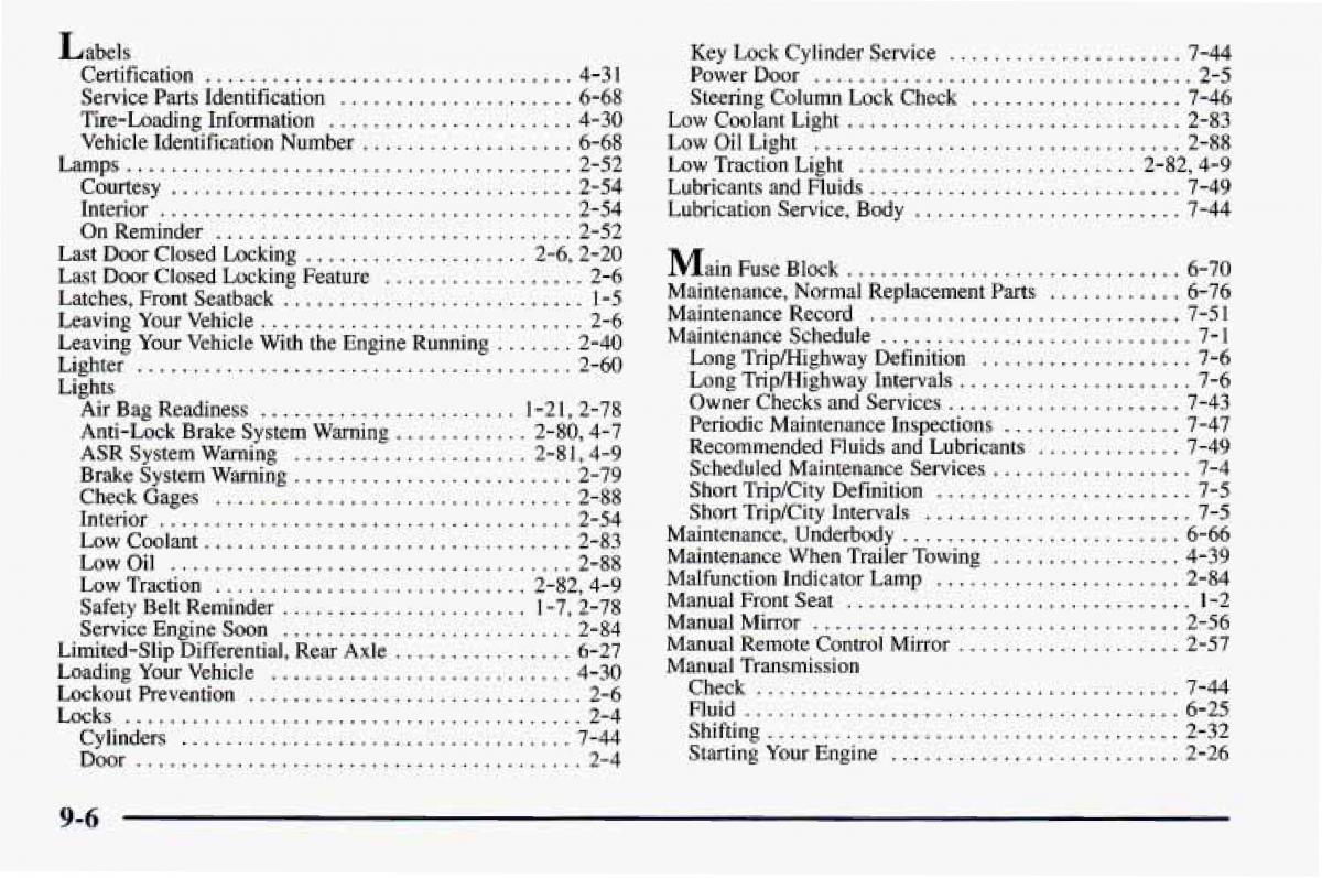 Chevrolet Camaro IV 4 owners manual / page 396