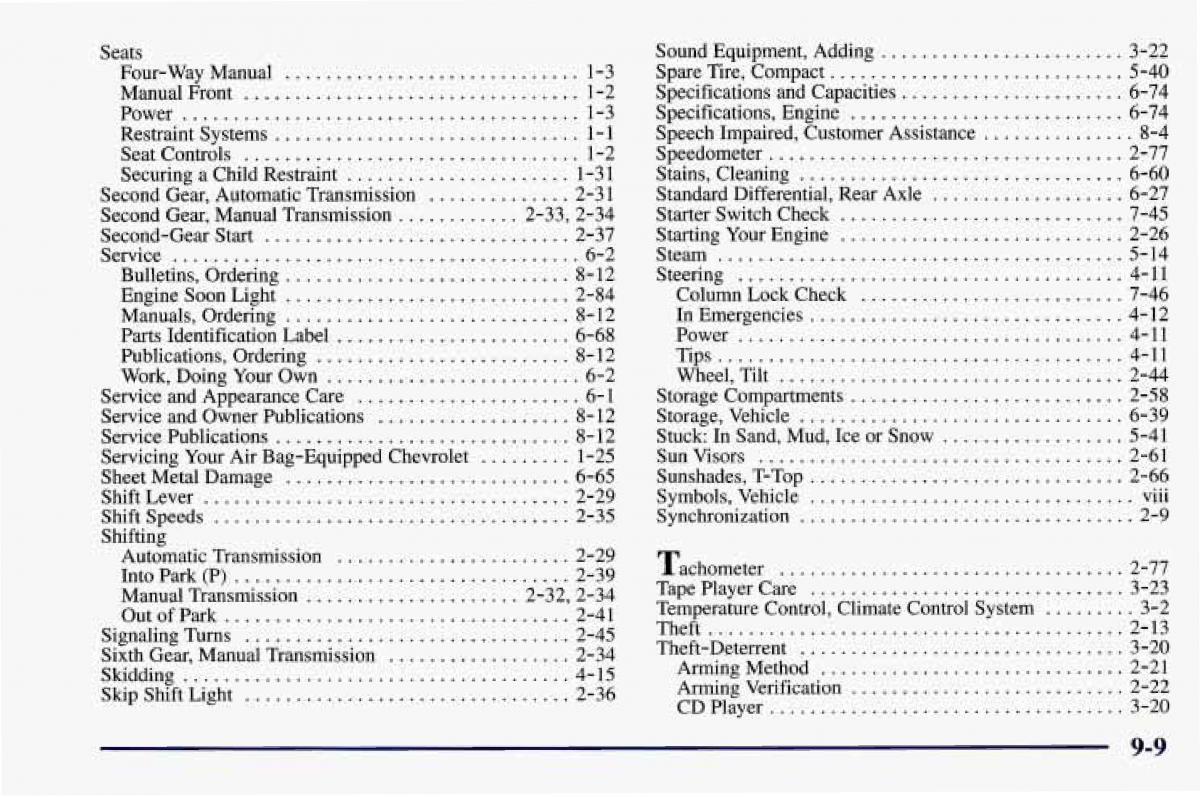 manual  Chevrolet Camaro IV 4 owners manual / page 399