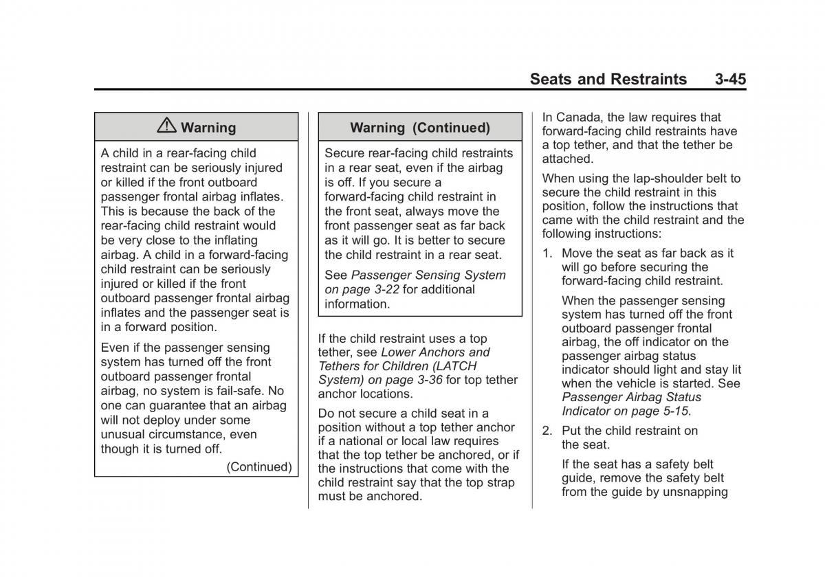 Chevrolet Camaro V 5 owners manual / page 96
