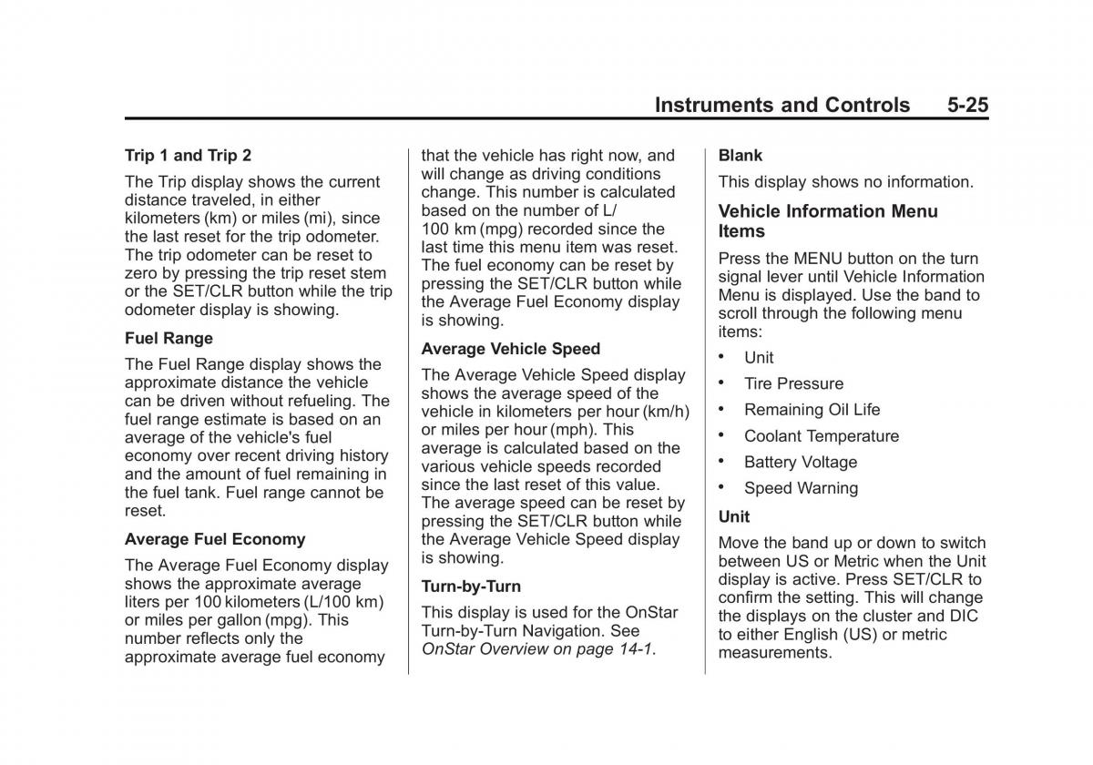 Chevrolet Camaro V 5 owners manual / page 130