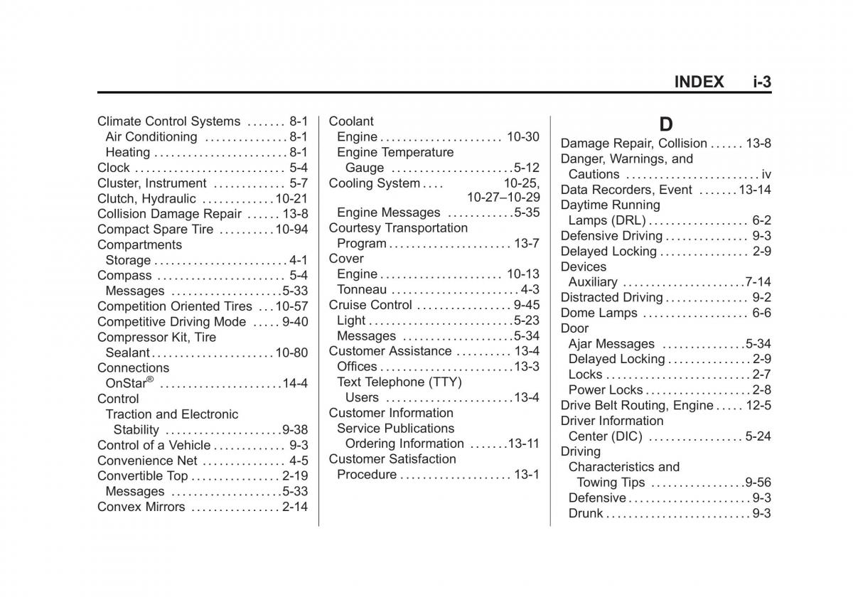 Chevrolet Camaro V 5 owners manual / page 424