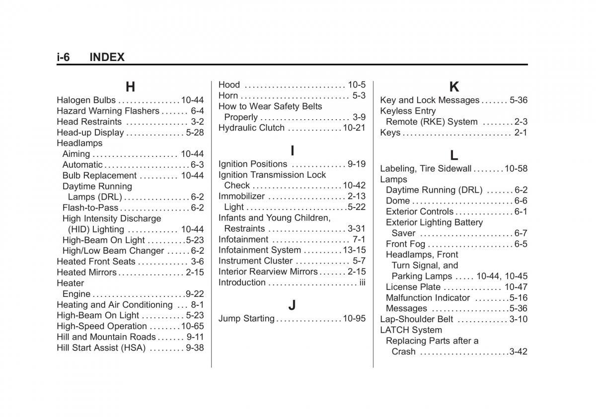 Chevrolet Camaro V 5 owners manual / page 427