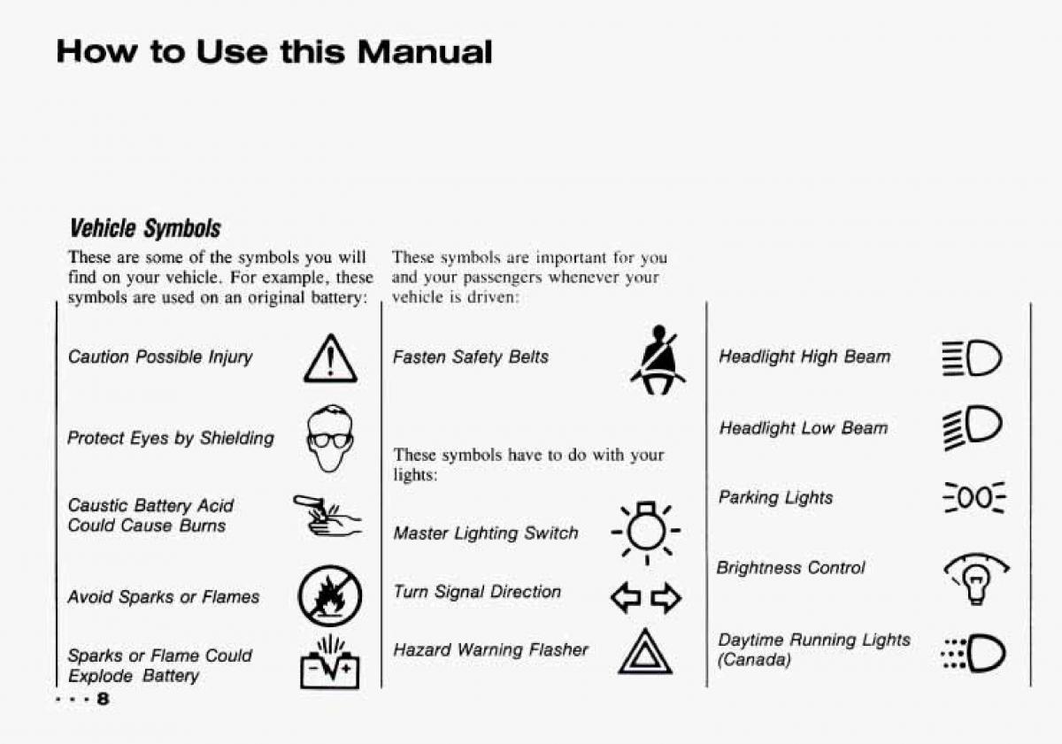 manual  Chevrolet Tracker owners manual / page 10