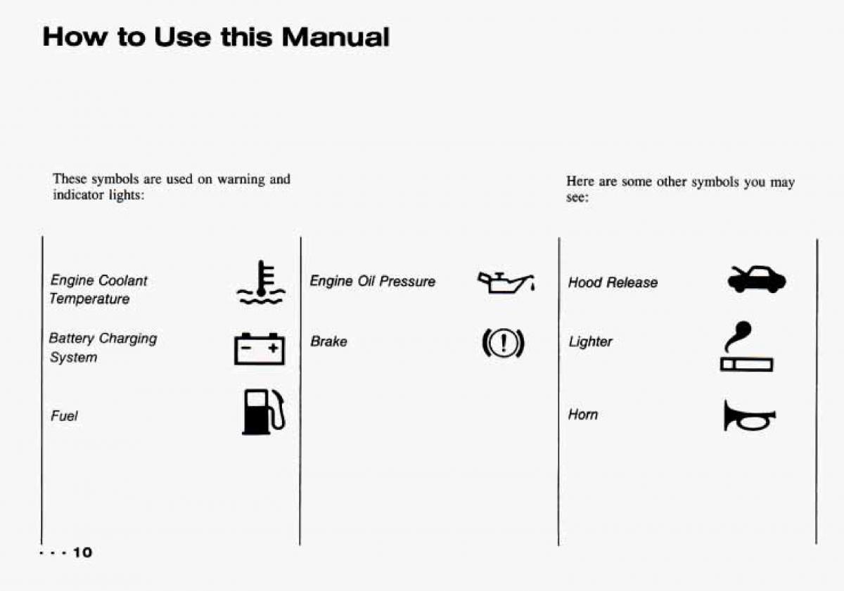 manual  Chevrolet Tracker owners manual / page 12