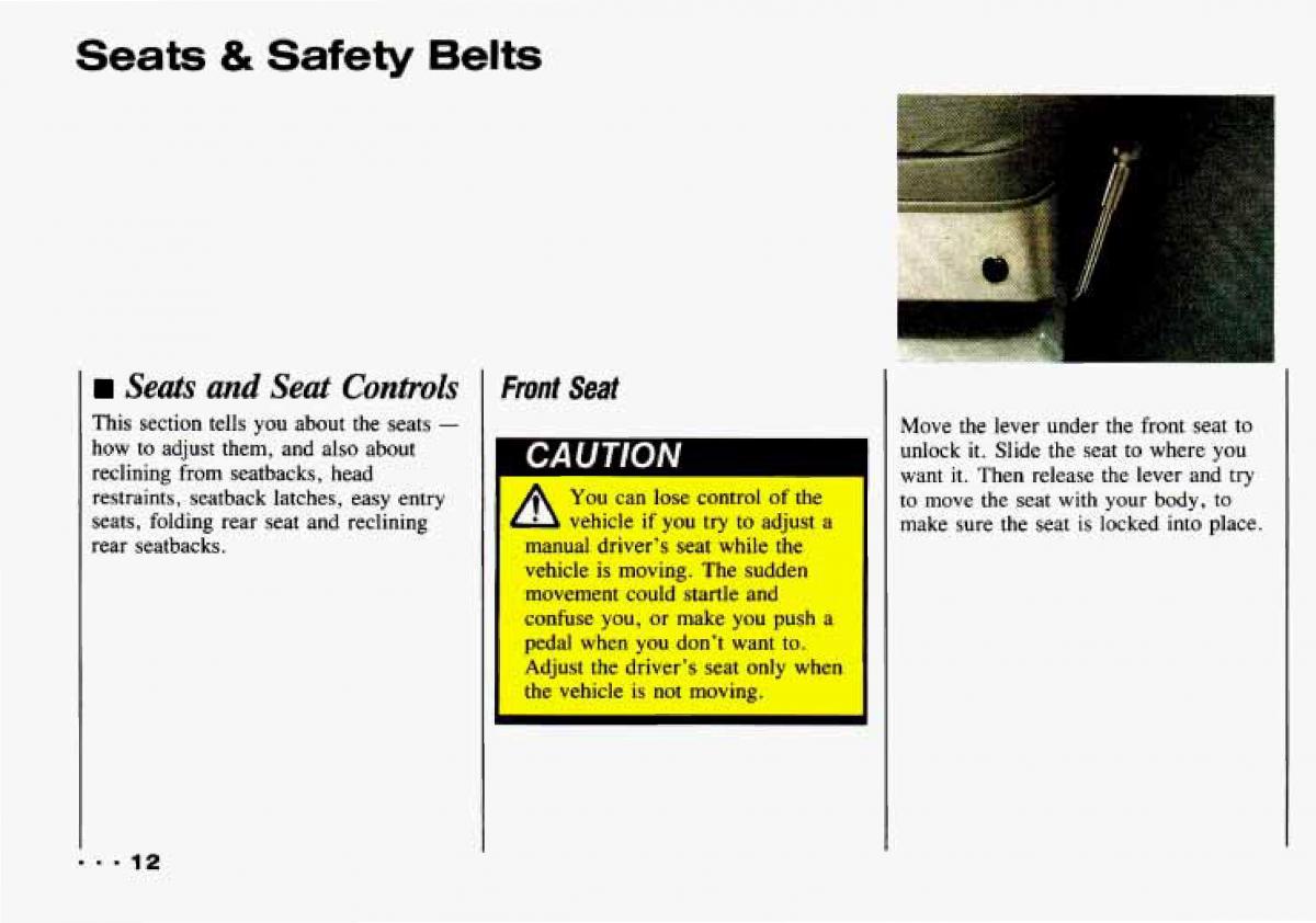 Chevrolet Tracker owners manual / page 14
