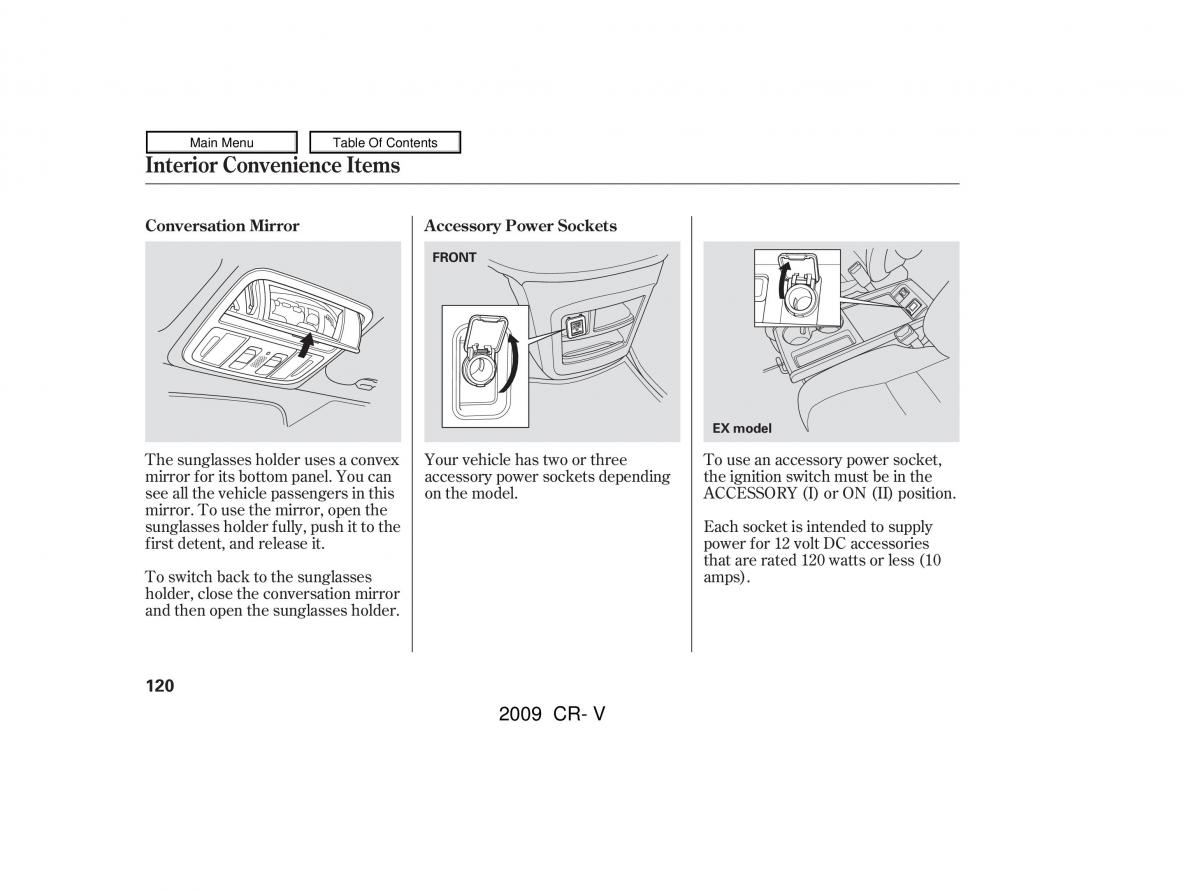 Honda CR V III 3 owners manual / page 124