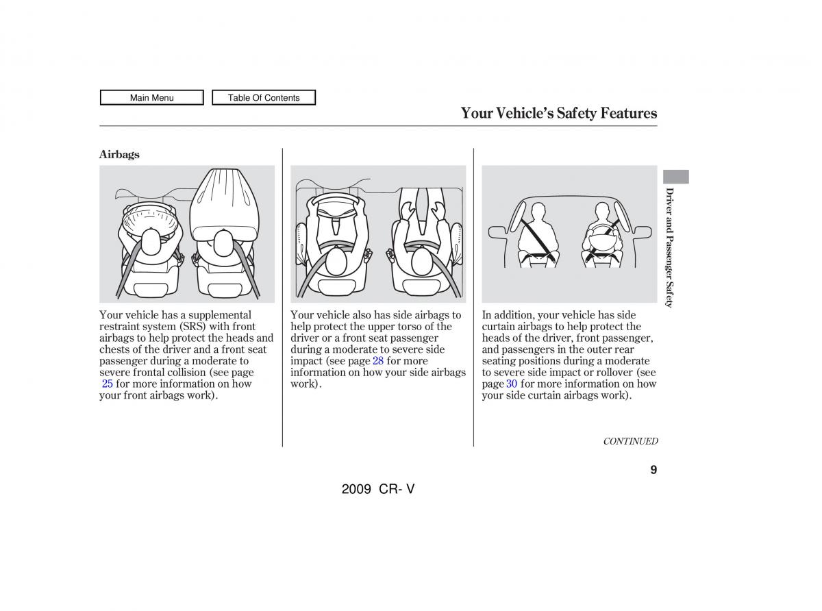 manual  Honda CR V III 3 owners manual / page 13