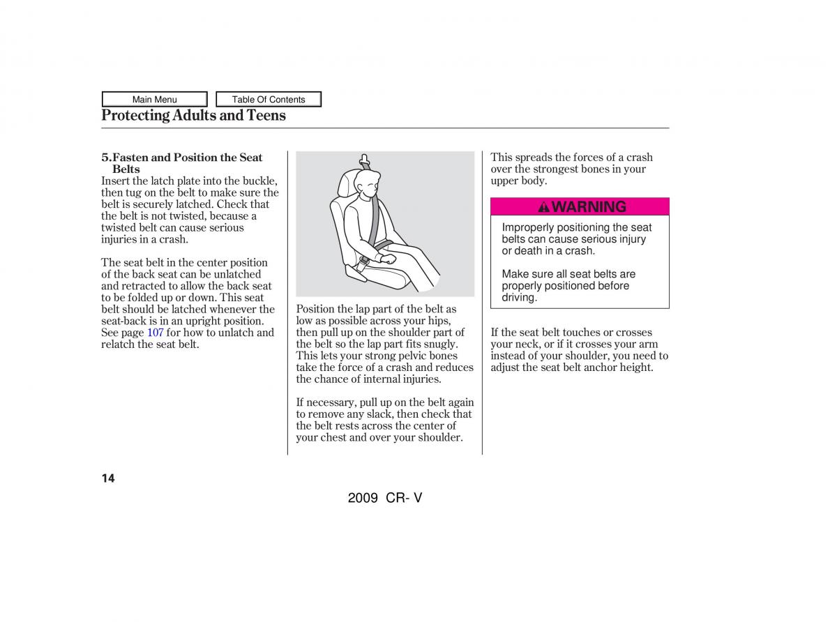 Honda CR V III 3 owners manual / page 18