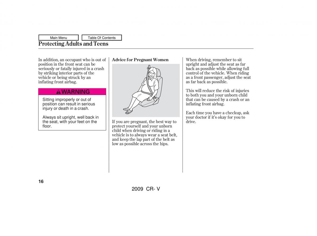 Honda CR V III 3 owners manual / page 20