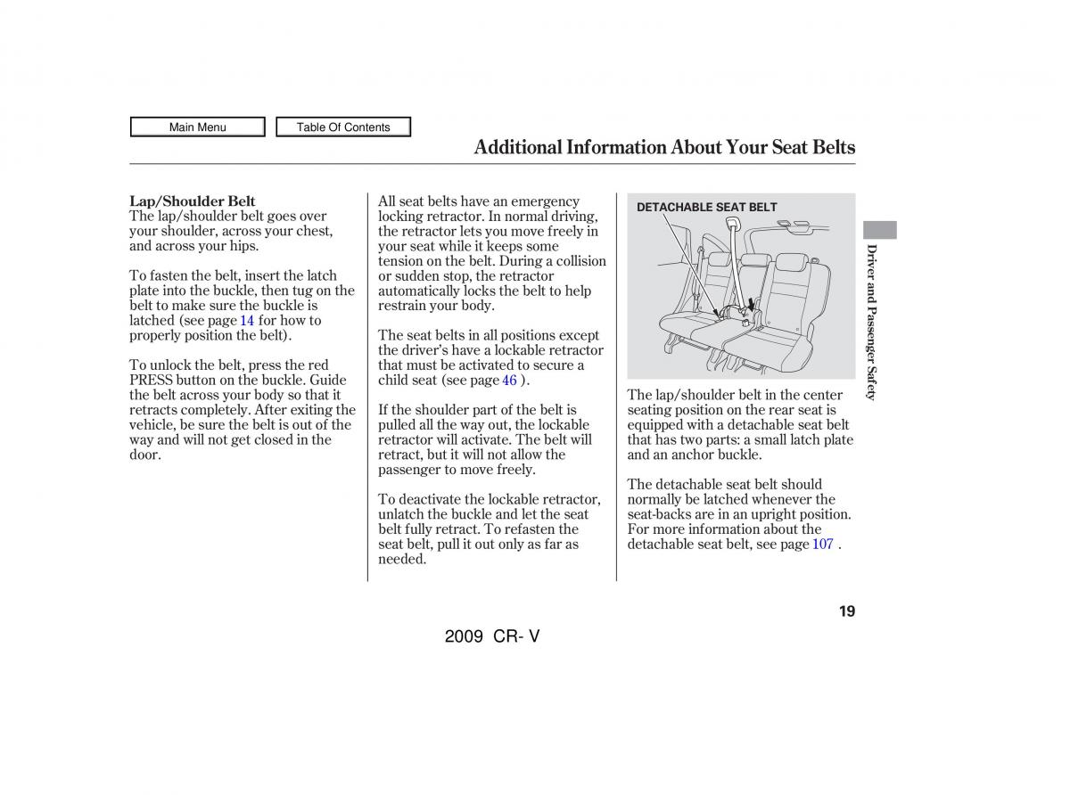 Honda CR V III 3 owners manual / page 23