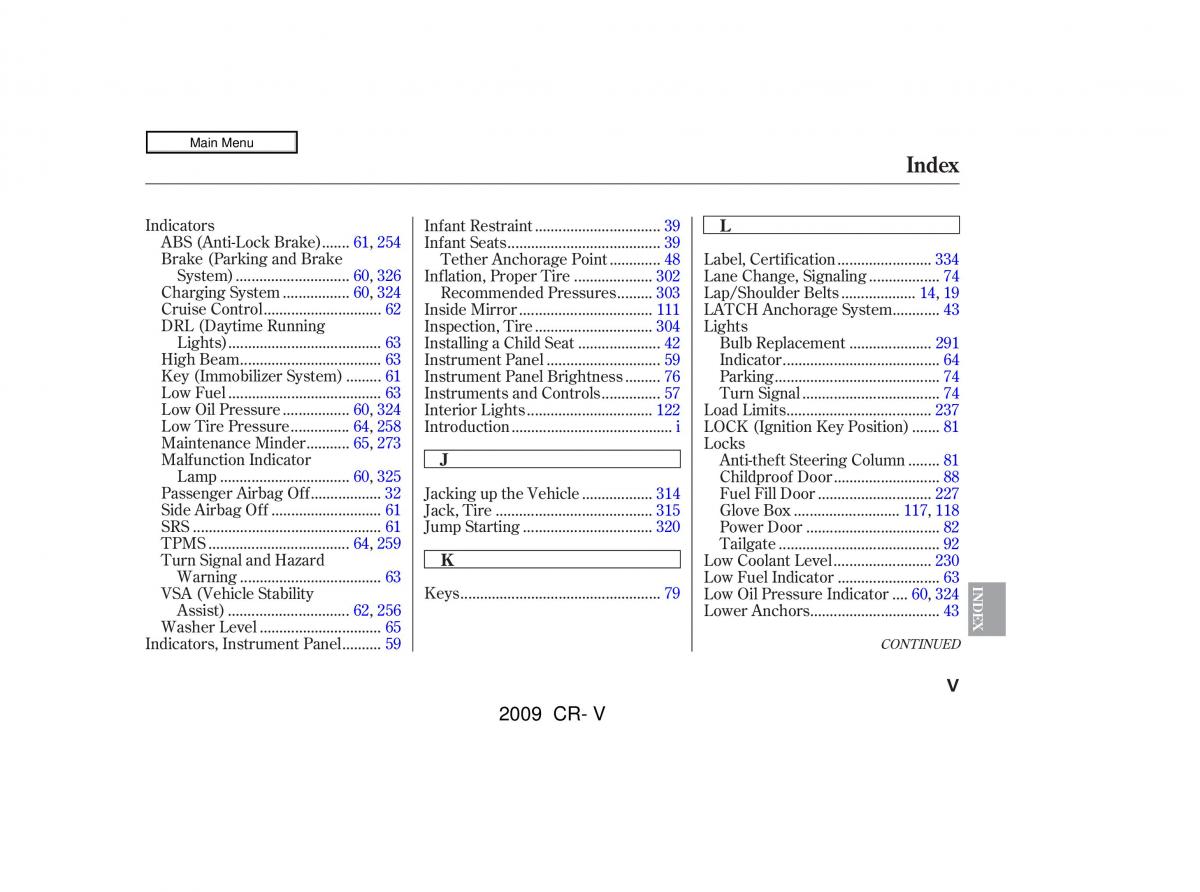 manual  Honda CR V III 3 owners manual / page 363