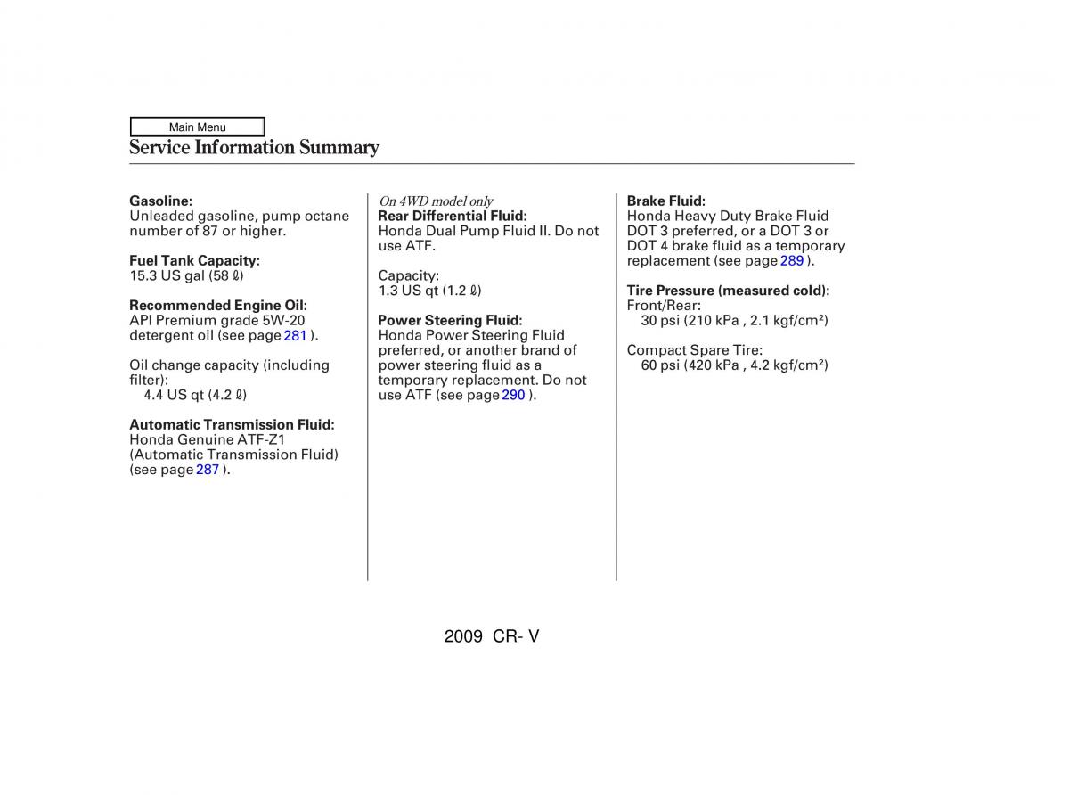 manual  Honda CR V III 3 owners manual / page 372