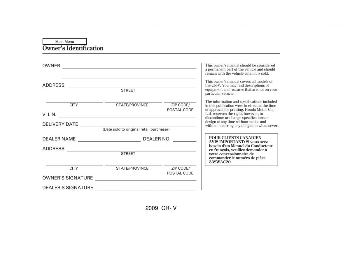 Honda CR V III 3 owners manual / page 373