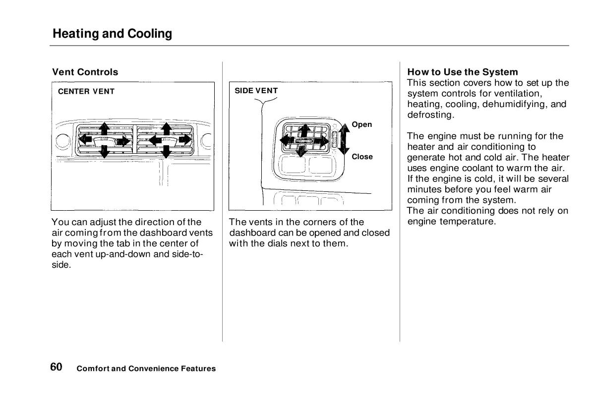 Honda Civic VI 6 Hatchback owners manual / page 56