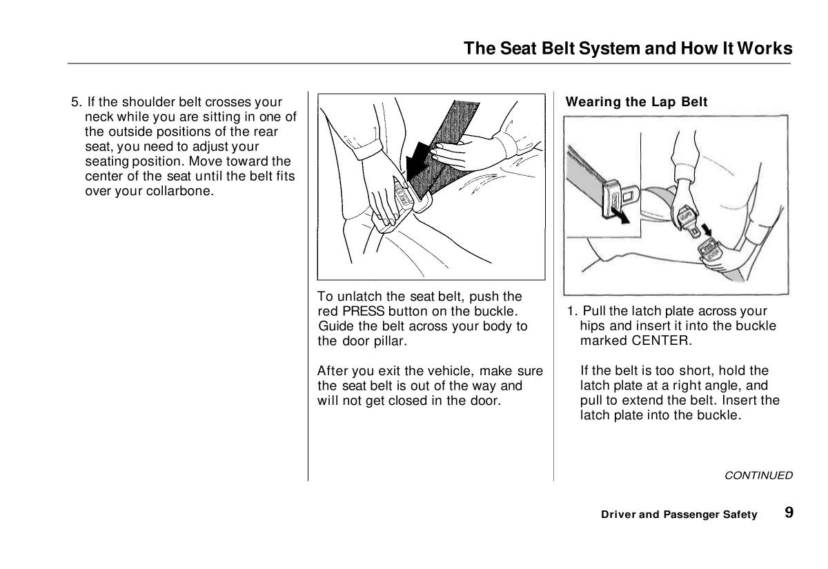 manual  Honda Civic VI 6 Hatchback owners manual / page 10
