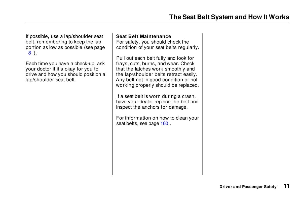 manual  Honda Civic VI 6 Hatchback owners manual / page 12