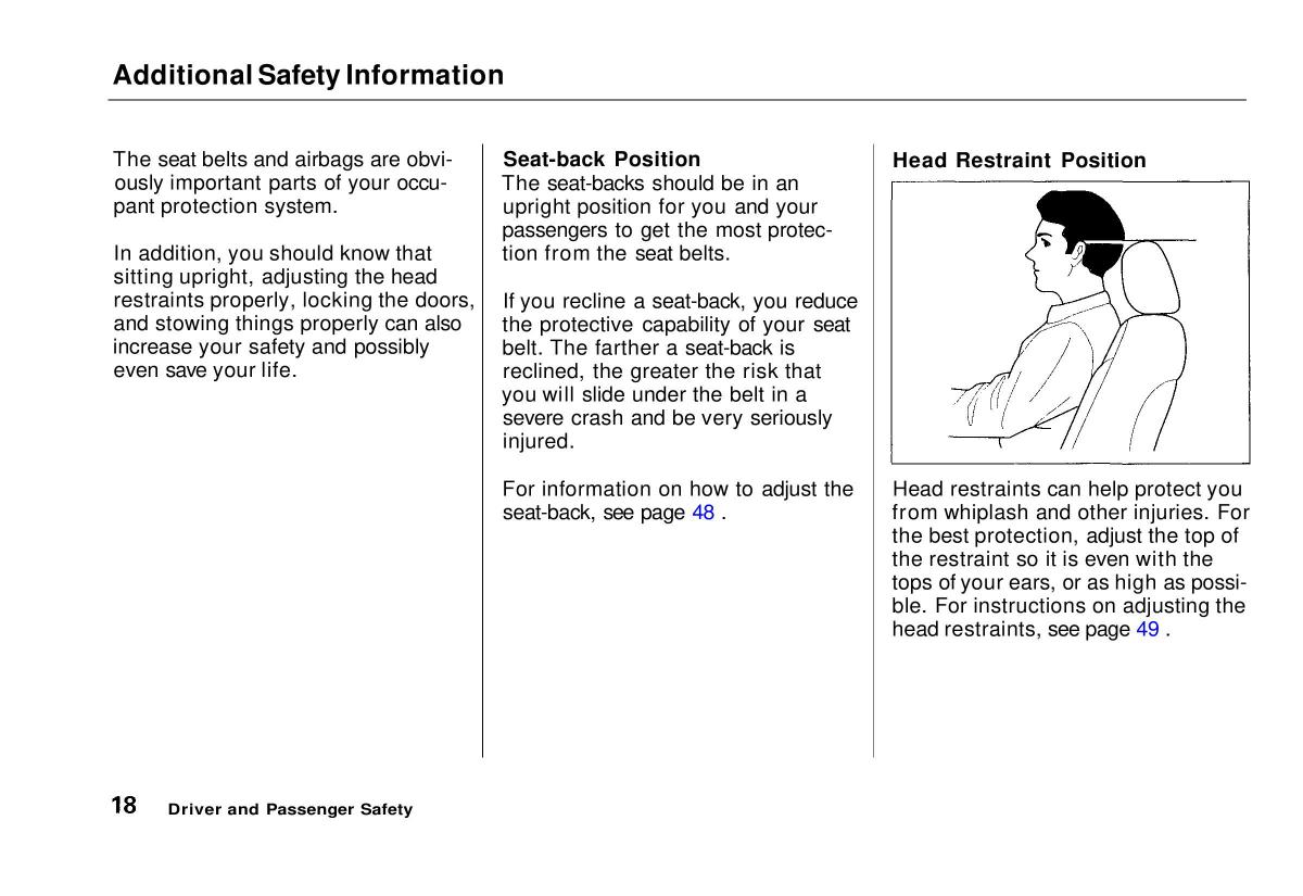 Honda Civic VI 6 Hatchback owners manual / page 19